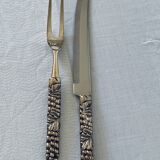 Silea 2-piece grape cutting service in silver-plated metal