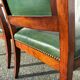 Paire de fauteuils de style Empire en acajou et cuir vert