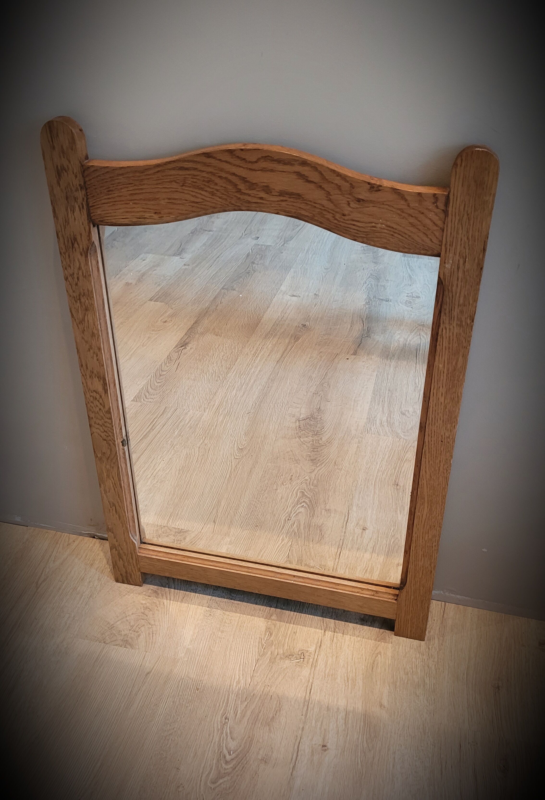 Wooden mustache mirror