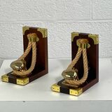 Vintage wood and gold bookend