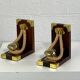 Vintage wood and gold bookend