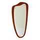 Vintage triangular wall mirror teak frame