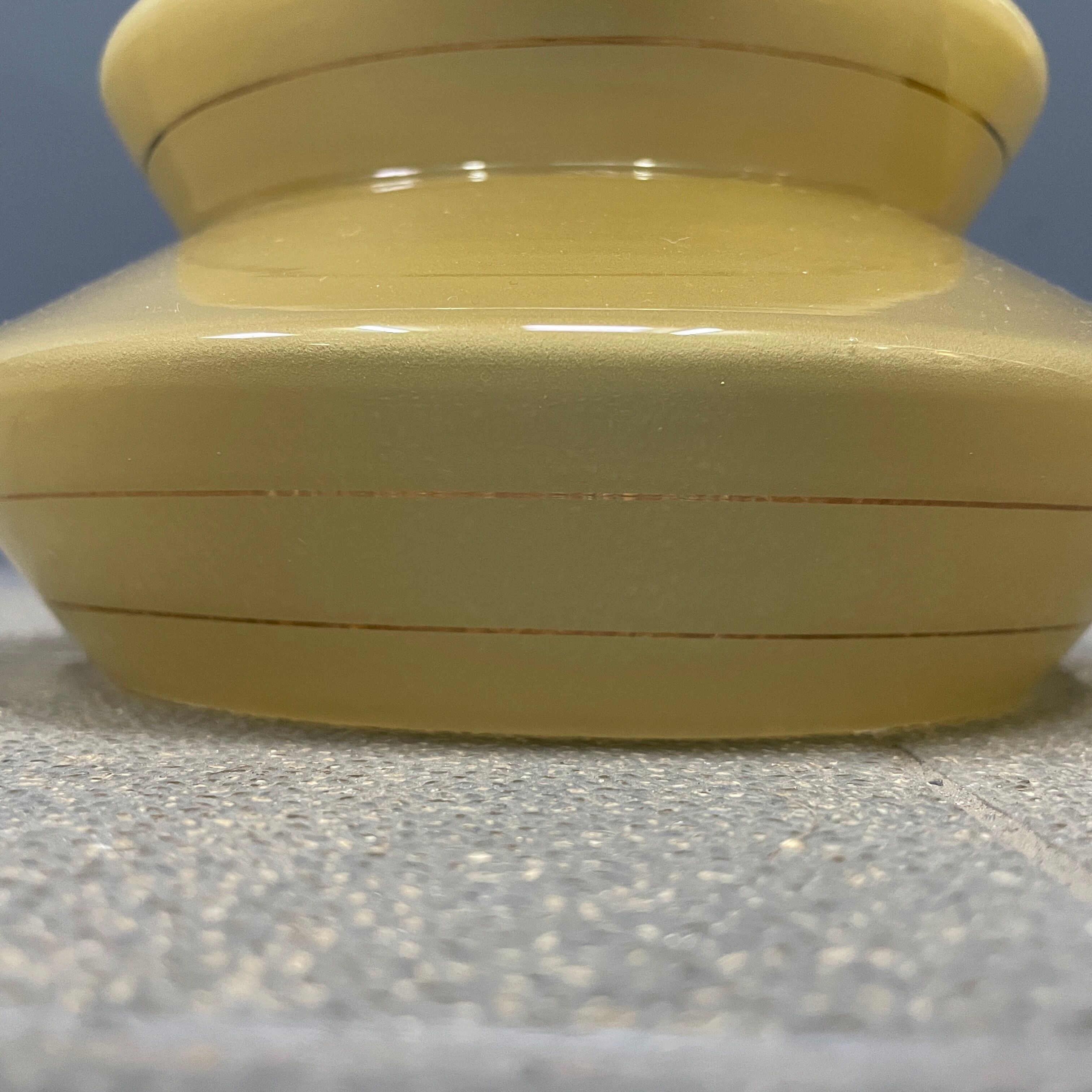 Vintage ocher glass hanging lamps with brass gallery