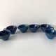 Set of 6 cups or cider bowls in glazed blue stoneware