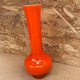 Ancien vase soliflore murano verre multicouche orange & blanc vintage