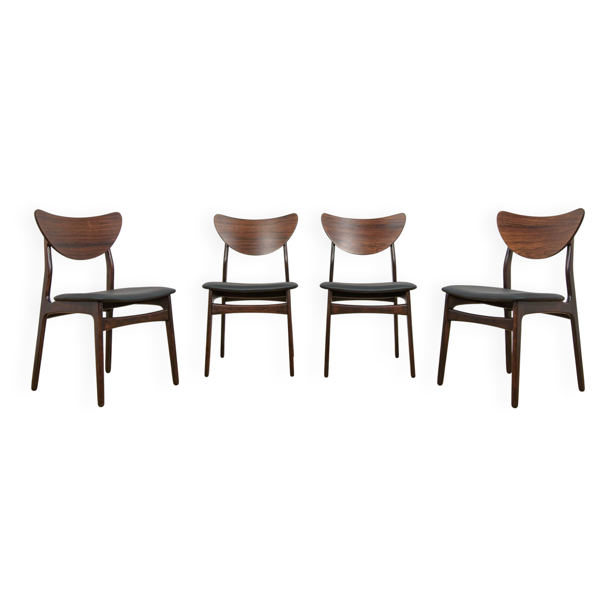 Mid-Century Rosewood Dining Chairs, Denmark, 1960s, Set of 4