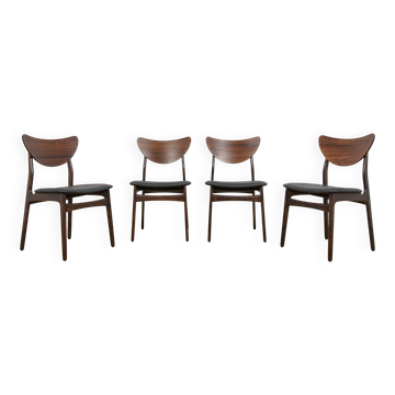 Chaises de salle à manger en palissandre du milieu du siècle, Danemark, années 1960, ensemble de 4