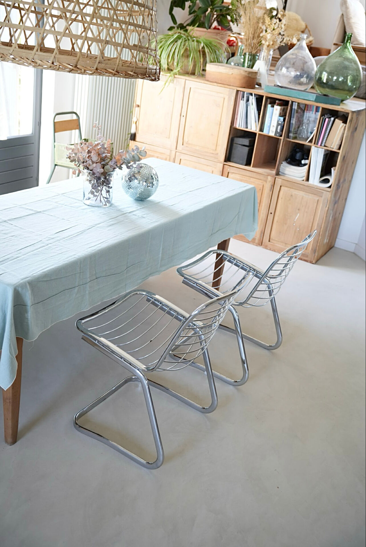 Lot 2 chaises métal chromé Gastone Rinaldi