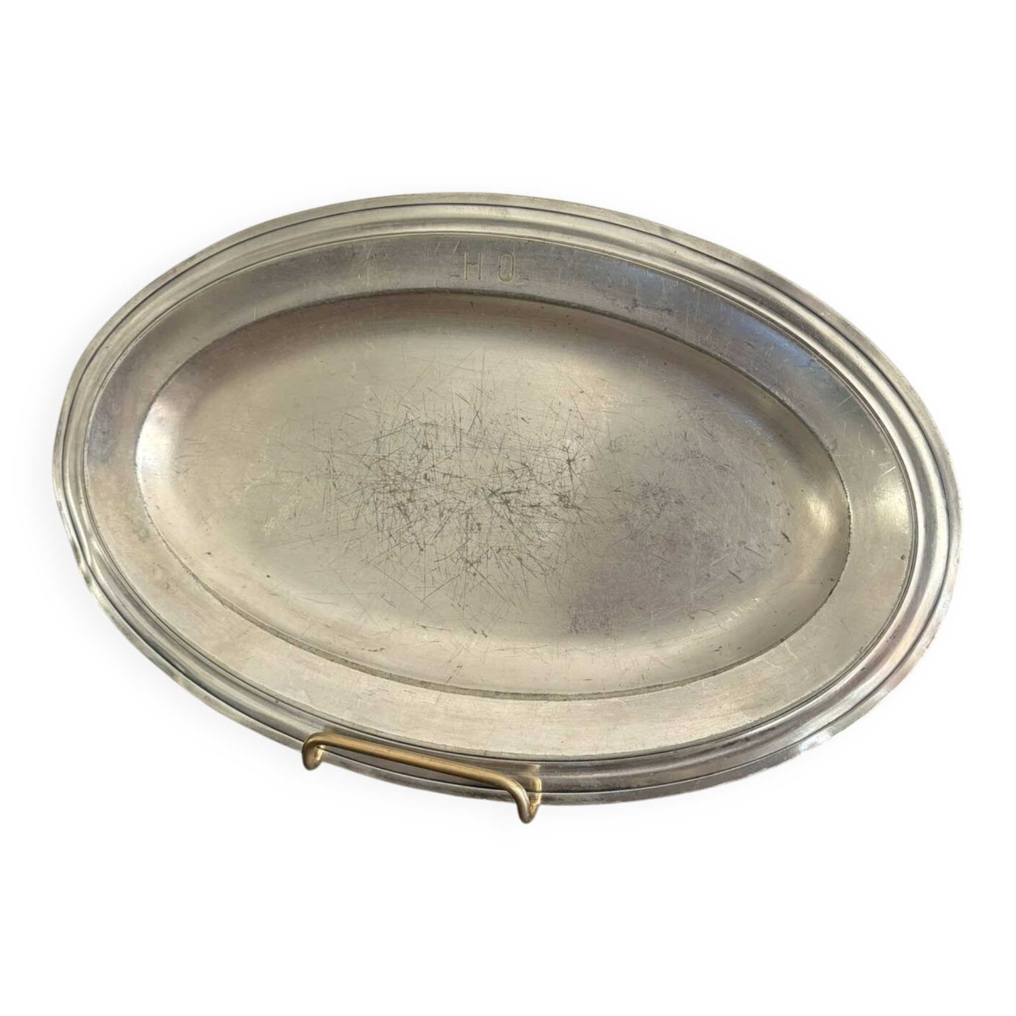 Antique Serving Dish Tray 18th Century Pewter Fondue HO