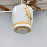 Petite suspension Art déco en laiton et verre coloré, Allemagne années 1930, restaurée