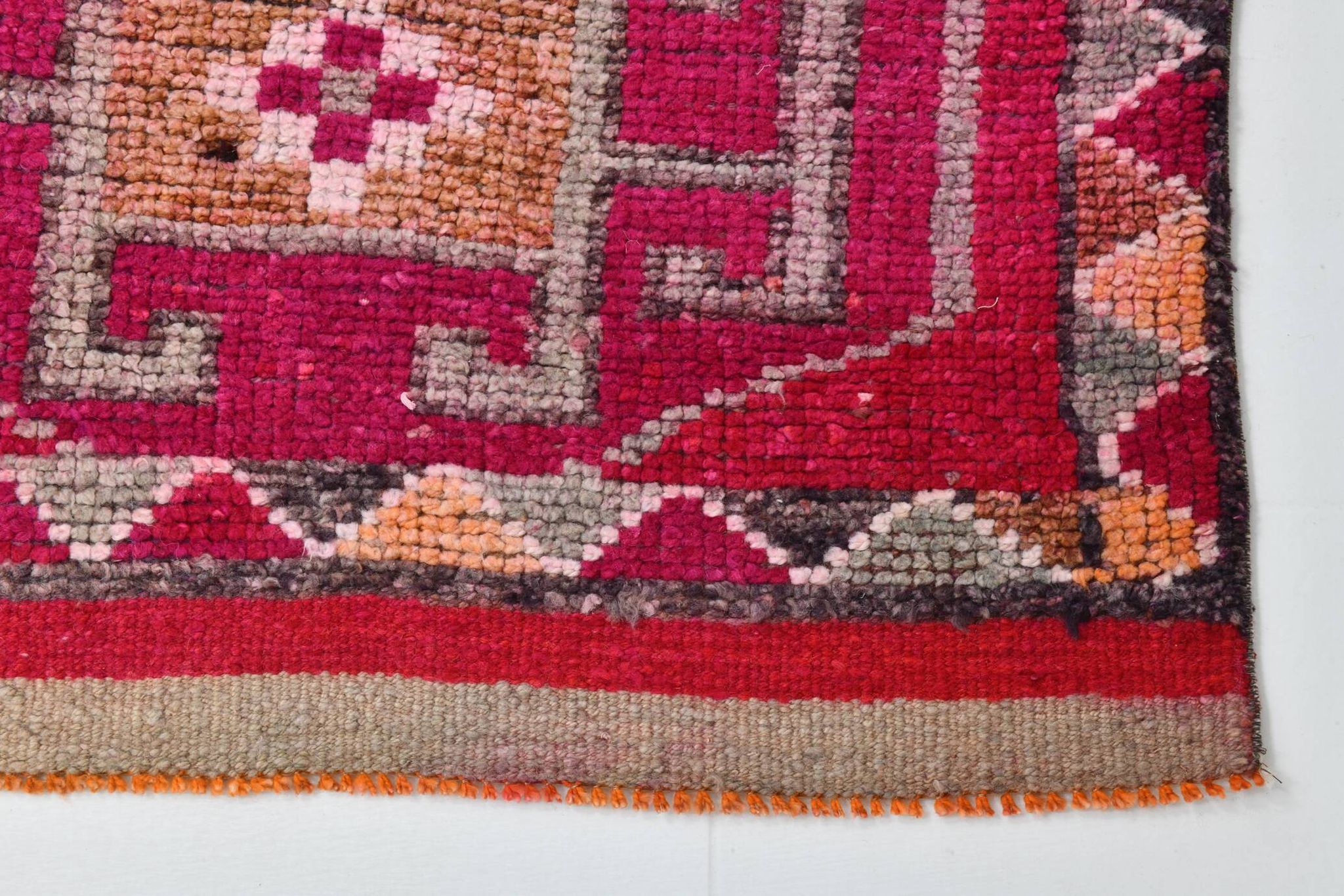 3x10 pink red turkish vintage runner rug, 101x323cm sk 18180 free shipping