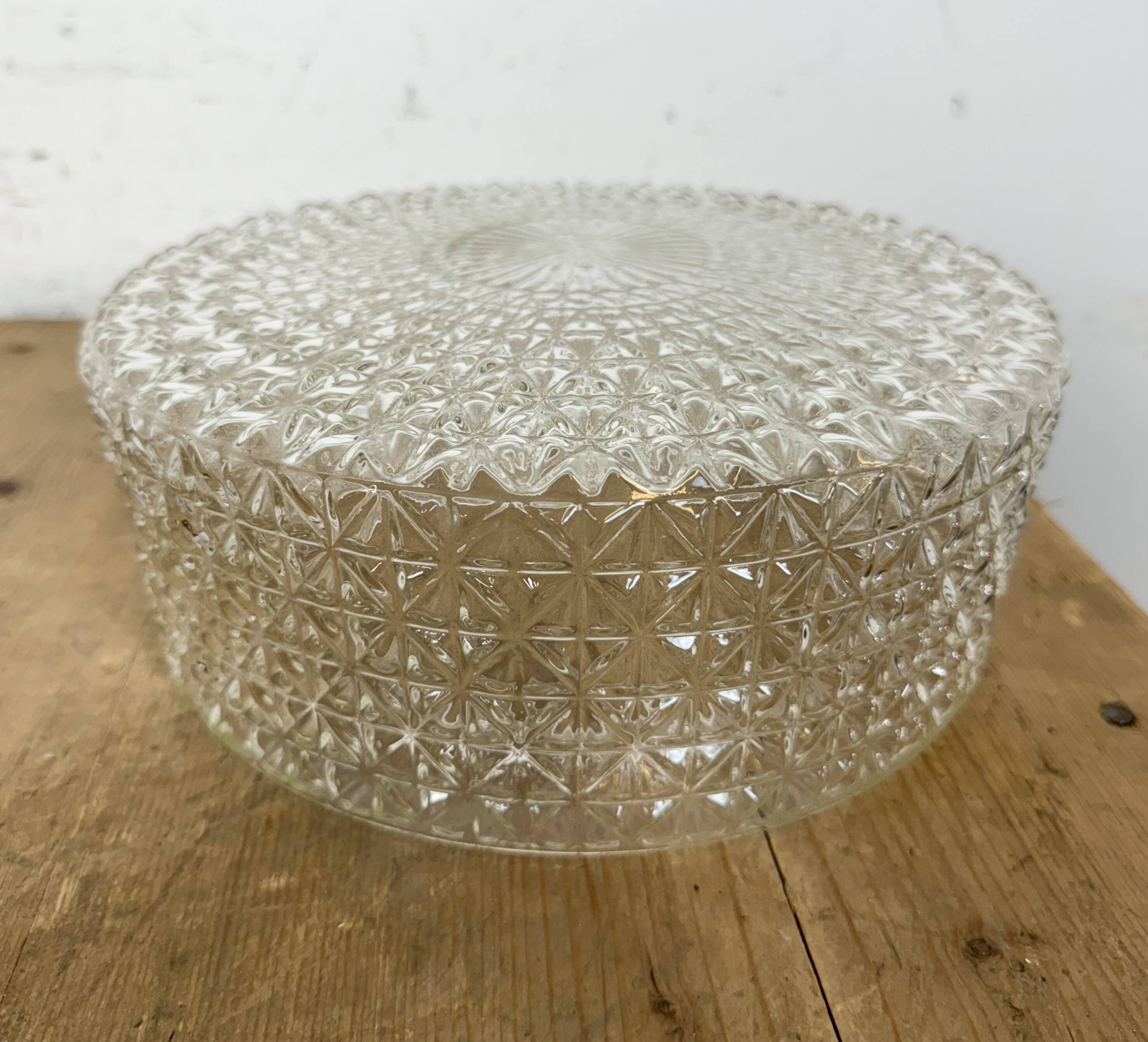 Vintage Glass Wall or Ceiling Light, 1970s