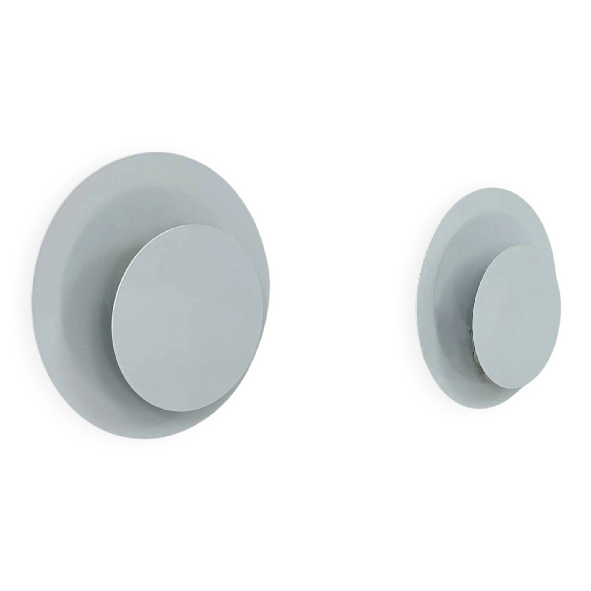 Paire d'appliques vintage, métal laqué blanc, Suède, 1970