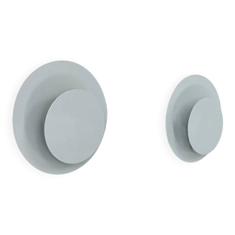 Pair of vintage wall lights, white lacquered metal, Sweden, 1970.