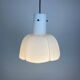 Frosted glass pendant in the shape of a white flower by Glashütte Limburg.