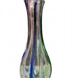 Paire de vases en verre en forme de gourde avec décoration tourbillonnante