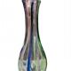 Pair of gourd-shaped glass vases with swirling decoration