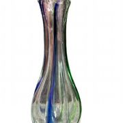 Pair of gourd-shaped glass vases with swirling decoration