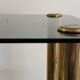 Side table in thick greenish glass with brass legs, Italy, 1960s.