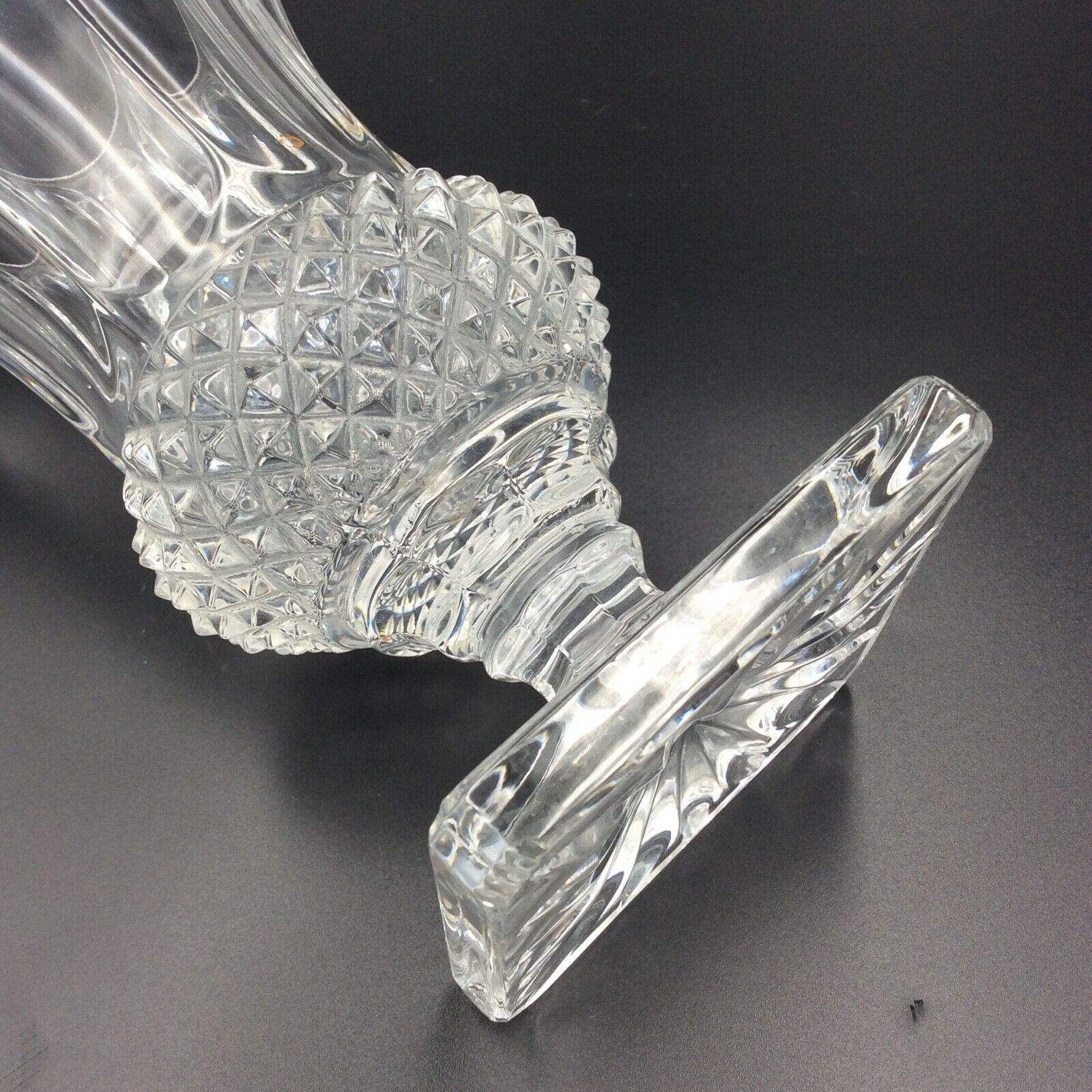 Medici Crystal Baccarat Vase? Diamond Spikes XIXth Unsigned