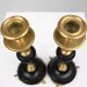 Empire Style Bronze and Ceramic Candlesticks, France, 1870s, Set of 2