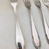 6 silver metal forks, 1930