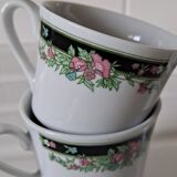 Chinese cups flowered porcelain