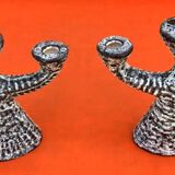 1960s Pair of Ceramic Candlesticks