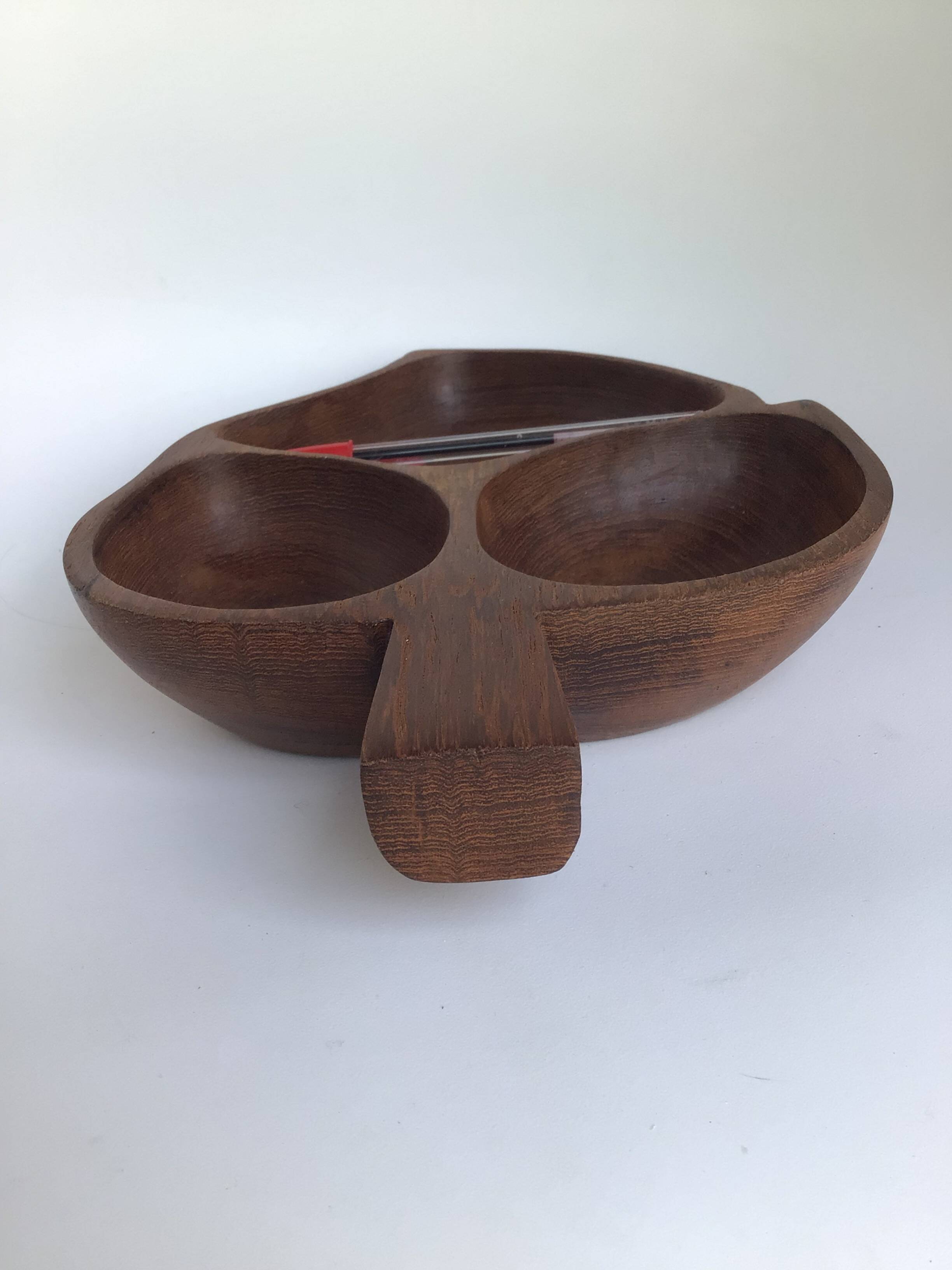 Teak wood carved coupe from the 70s.