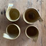 4 tasses à café en grès faites à la main