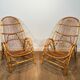 Paire de fauteuils design en rotin