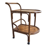 Rattan serving trolley