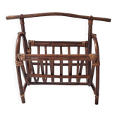1970s rattan magazine rack