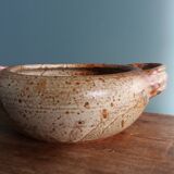 Plat légumier soupière en grès de Puisaye signé Jean-Pierre Prud’homme