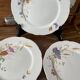 Set of 3 antique Longchamp ironstone dinner plates.