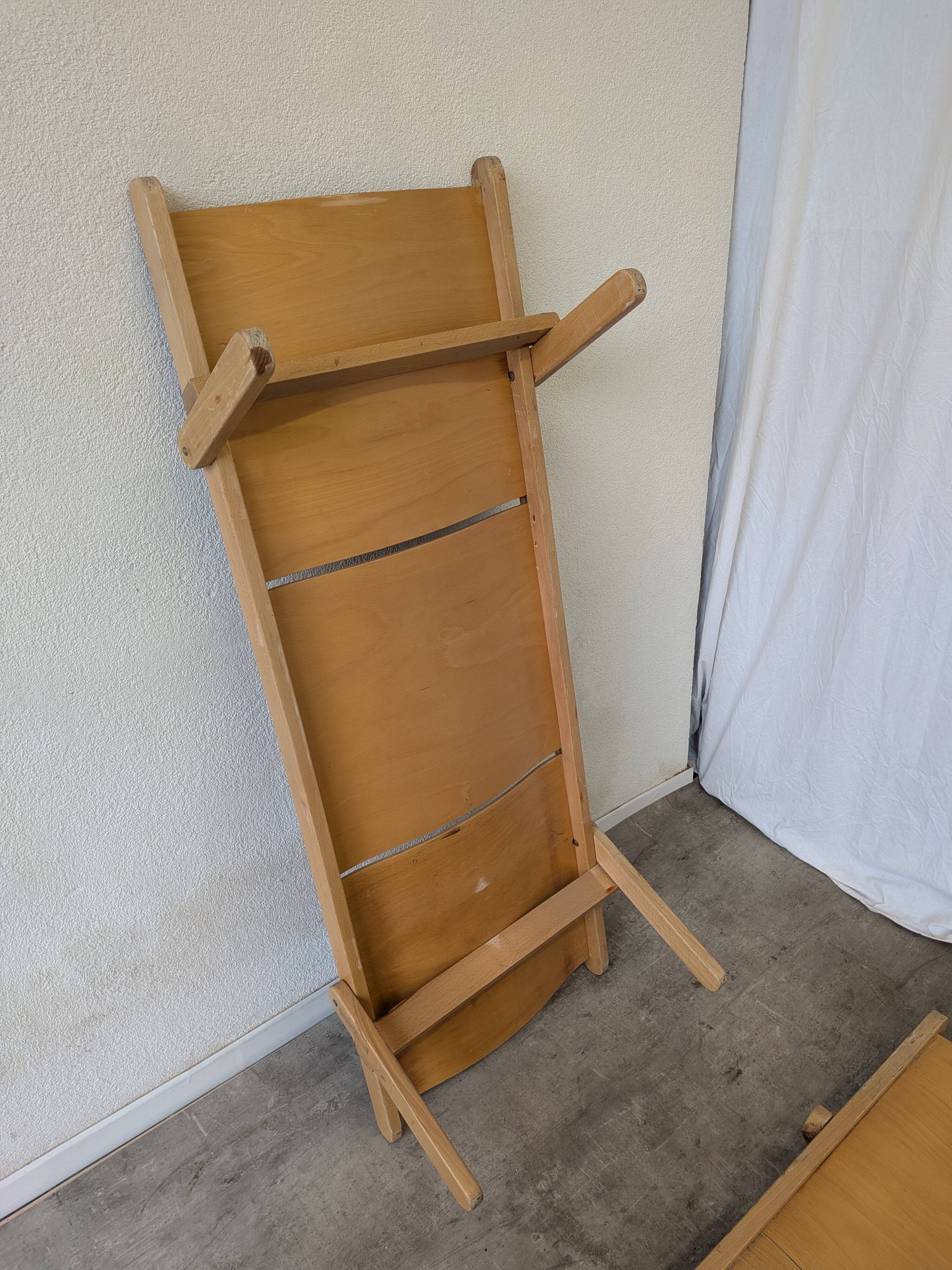 Vintage Folding Wooden Daybed /by Niko Kralj for Stol Kamnik / 1970s