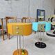 Pair of postmodern Memphis Milano style side tables, 1980s