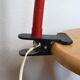 Red articulated clip-on desk lamp vintage