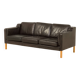 Canapé vintage en cuir noir par Mogens Hansen, Deanmark 1970