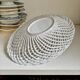 Oval basket in white glazed earthenware