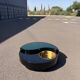 Table basse Willy Rizzo Yin-Yang - Laque, laiton & verre (Circa 70)