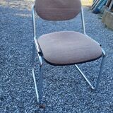 Vintage office chair with chrome base and fabric top