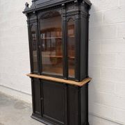 19th-century shop display cabinet in solid oak