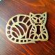 Brass cat trivet 1970