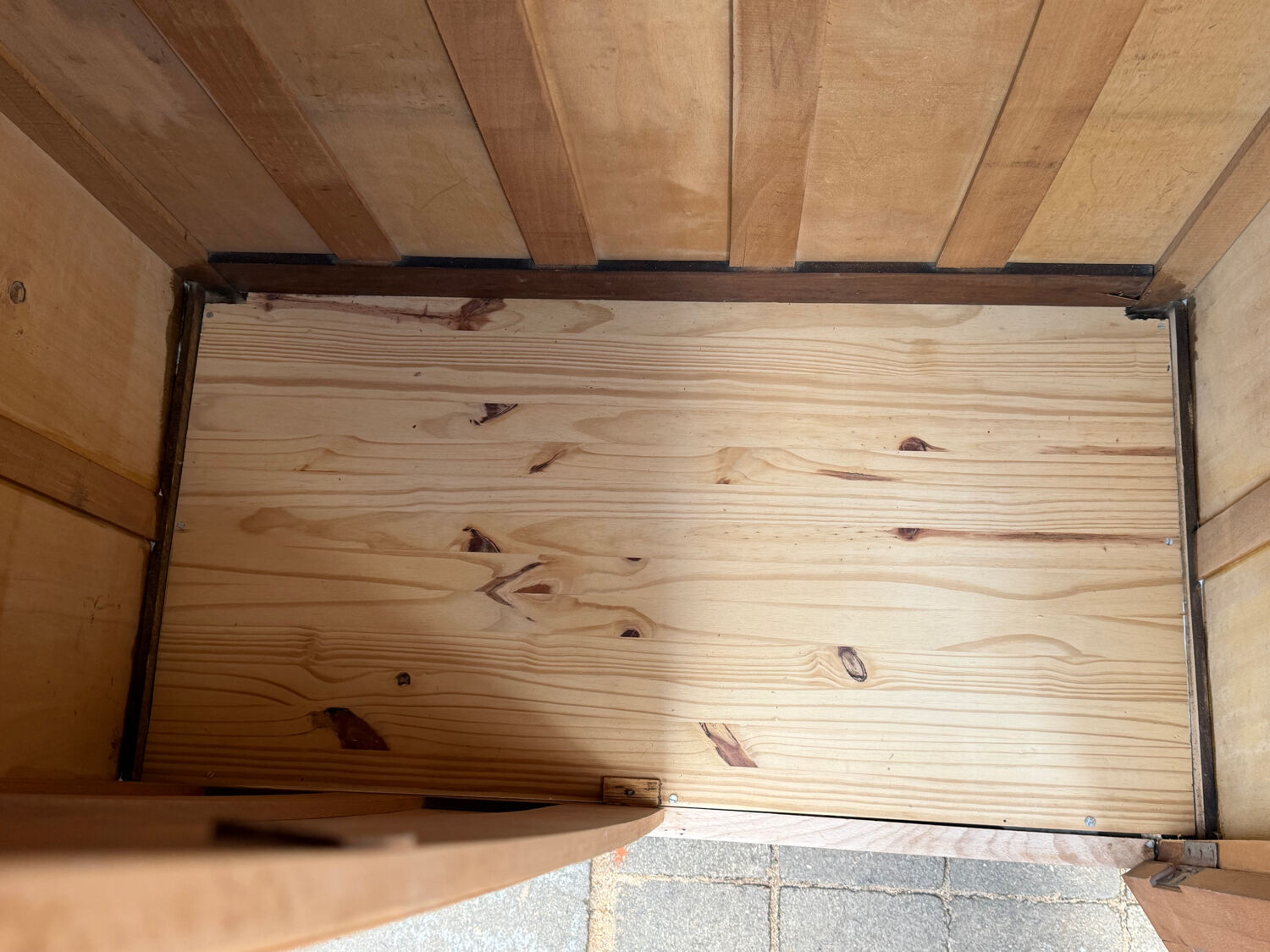 Parisian Art Deco wardrobe, raw wood.