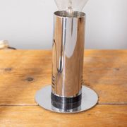 Pair of vintage 70s table lamps in chromed steel design targetti