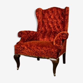 Antique red velvet Armchair