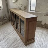 Enfilade meuble de métier chêne portes vitrées
