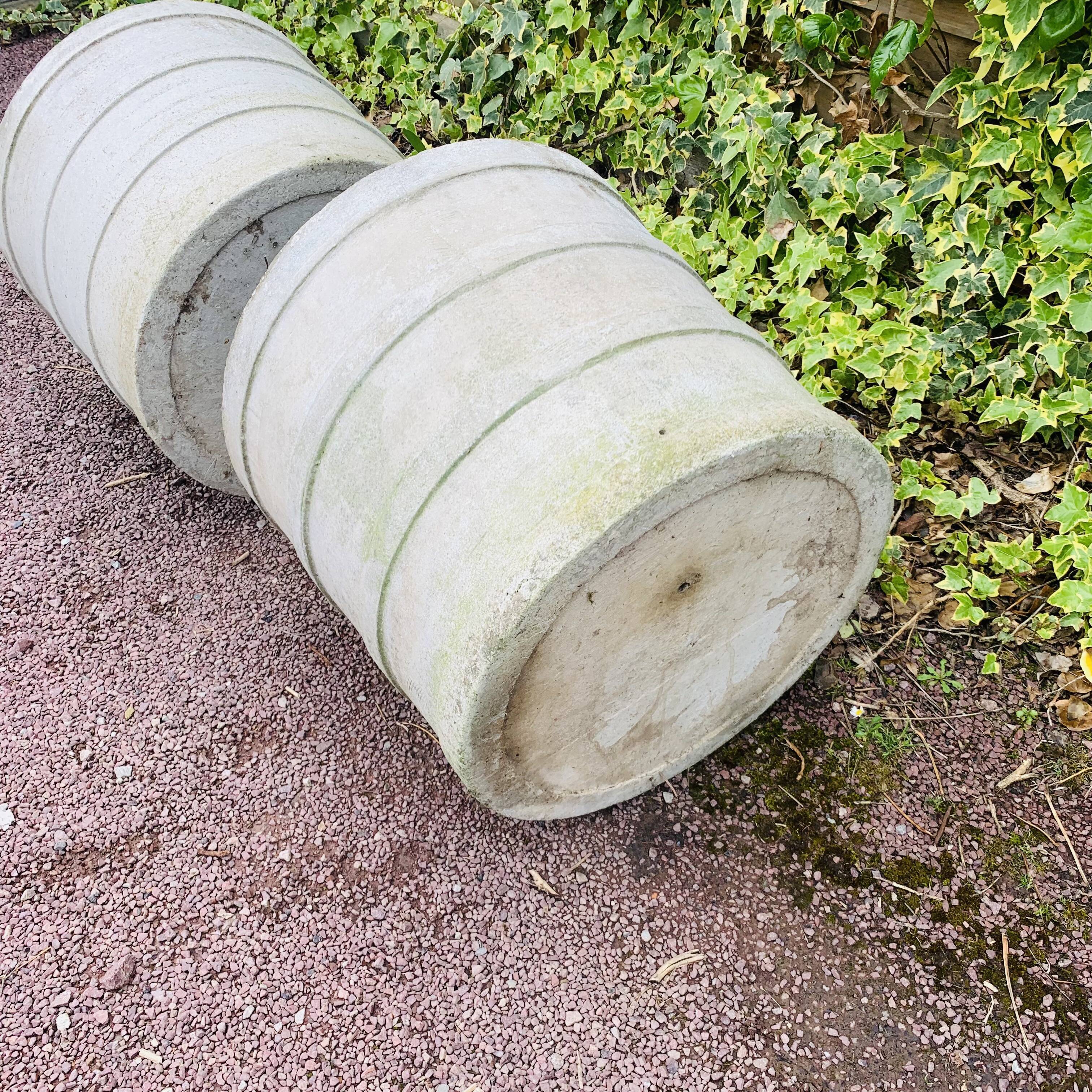Pair of large fiber cement planters