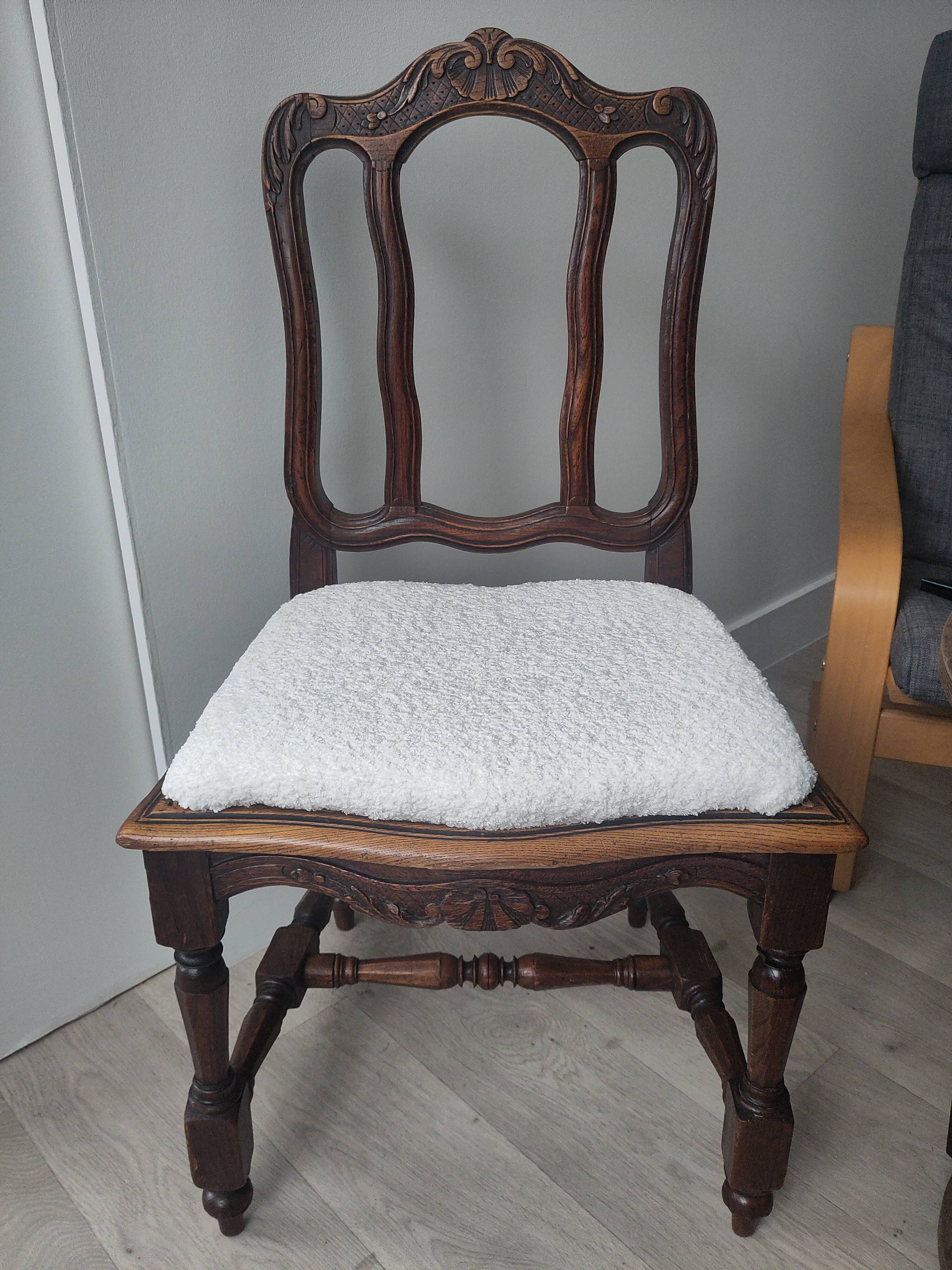 5 chaises style Louis XV rénovées